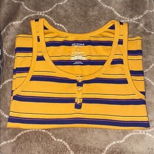 Stripped Mustard Tank Top
